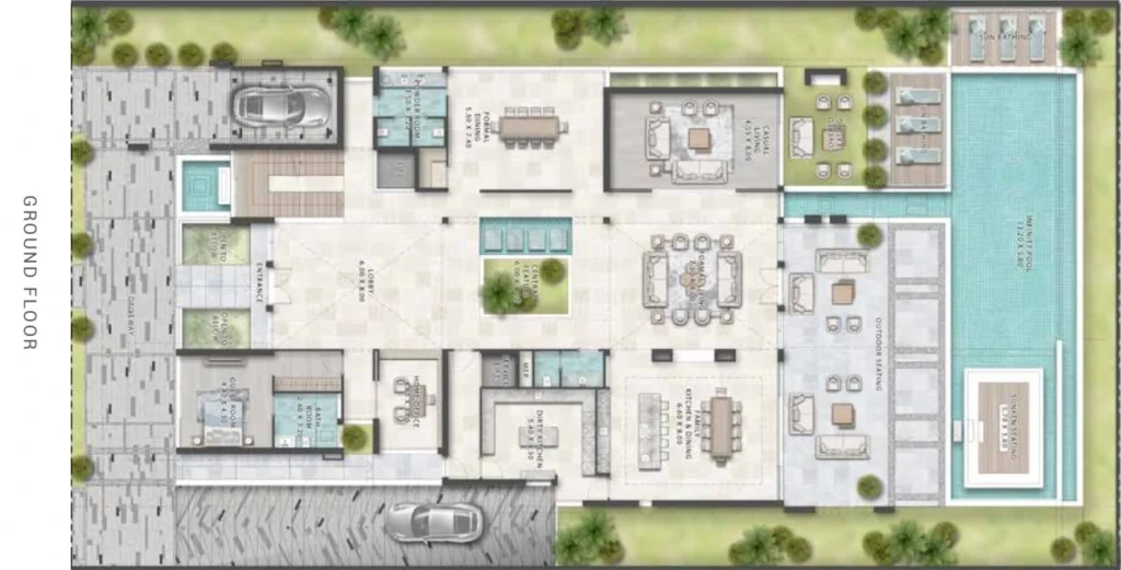 Luxury Villa in Damac Lagoons -villa types - LV 1000 K -Ground floor - Floor Plan .