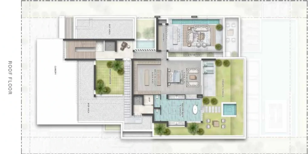 Damac Lagoons Luxury Villa floor plan LV1000 roof floor plan